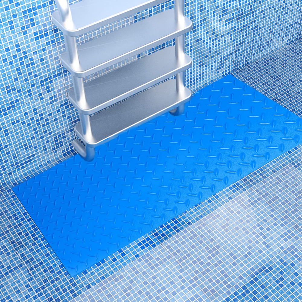 Swimming Pool Ladder Mat - Protective Pool Ladder Pad Step Mat with Non-Slip Texture, Blue Small 24 inch X 9 inch (Willow-1PC)