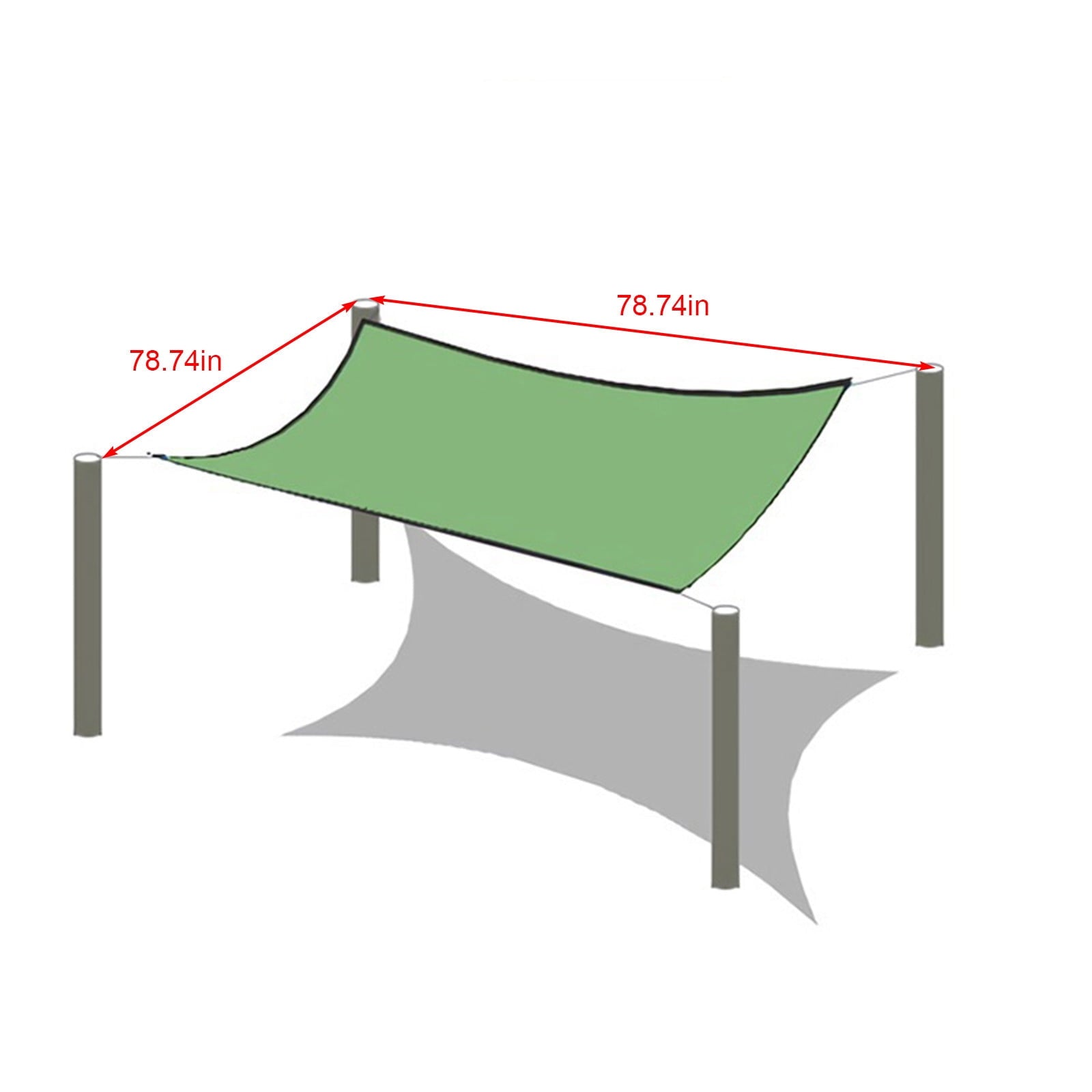 Outdoor Green Sun Shade Rectangle 95% UV Protection, HDPE Patio Garden Pool Awning, Breathable Sun Block Cover for Backyard Courtyard BBQ Swimming Picnic Summer Outdoor Fun