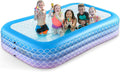 2025 Upgrade Inflatable Pool for Kids and Adults-120*72*22 Full-Sized Inflatable Swimming Pool Leakproof Blow Up Above Ground for Backyard Outdoor Garden Summer Water Party Pink