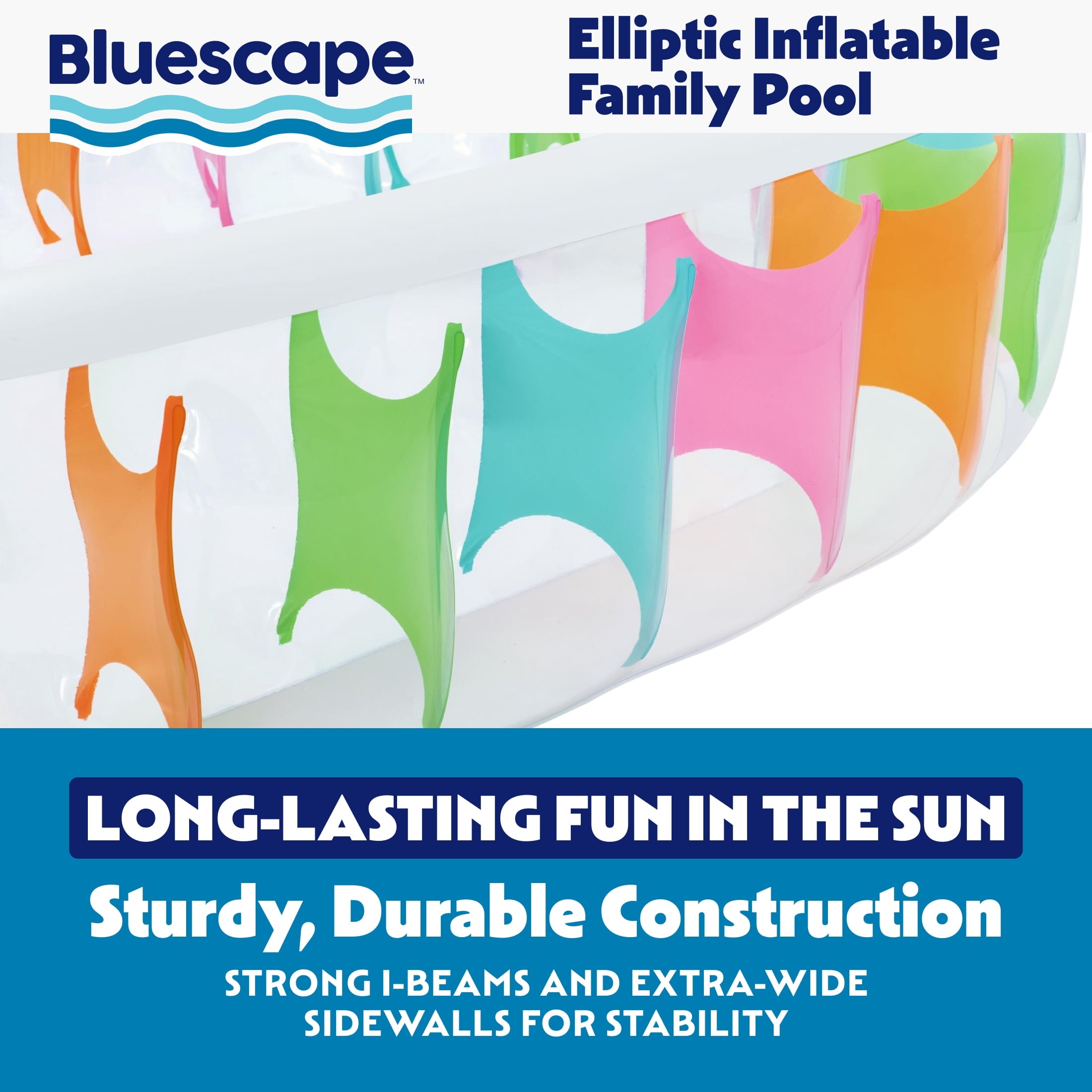 Bluescape Elliptic Inflatable Family Pool 7'6 x 60 x 20