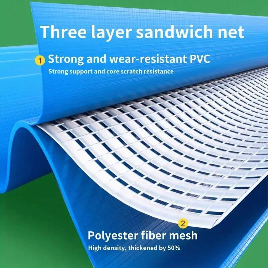 144 Blue Butterfly Inflatable Swimming Pool - Large Outdoor Coil Mesh Pool (144L X 144W X 30H)