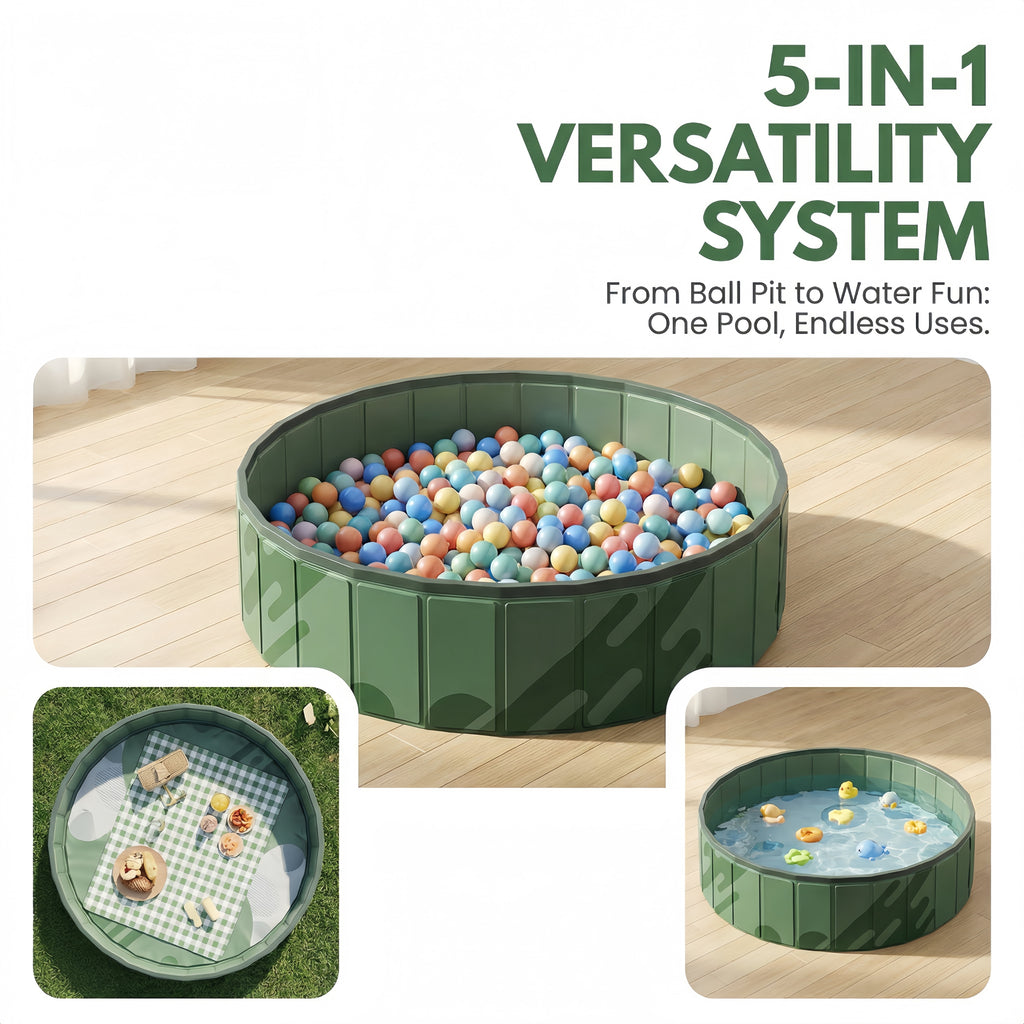 Inflatable Ball Pool, Foldable Thickened Round Play Ball Pit, Waterproof Anti-Scratch Inflatable Play Tank, Multifunctional Container for Indoor Leisure, Party Decoration and Pet Play