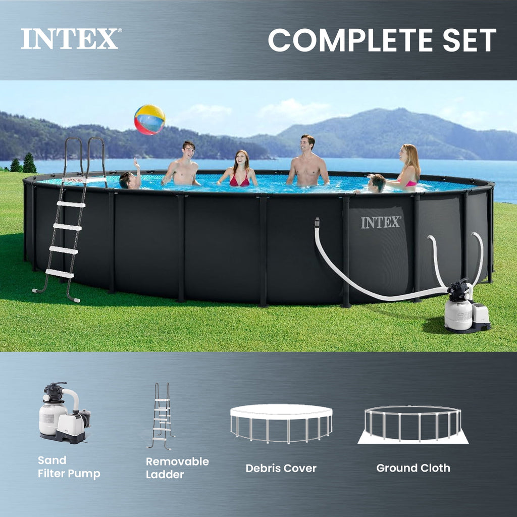 INTEX 26339EP Ultra XTR 24' x 52 Round Frame Above Ground Swimming Pool Set with Pump