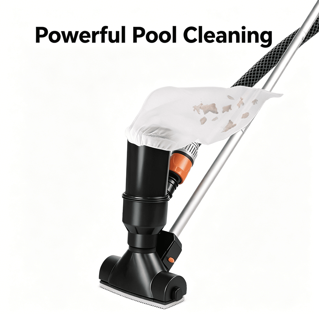 HIBIBUD 2026 New Portable Swimming Pool Vacuum for Above Ground Pools Spa Pond Fountain Hot Tub Underwater Cleaner with Leaf Vacuum Suction Head Section Pole Handheld