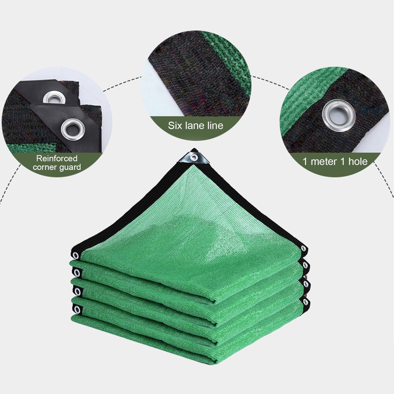 Outdoor Green Sun Shade Rectangle 95% UV Protection, HDPE Patio Garden Pool Awning, Breathable Sun Block Cover for Backyard Courtyard BBQ Swimming Picnic Summer Outdoor Fun