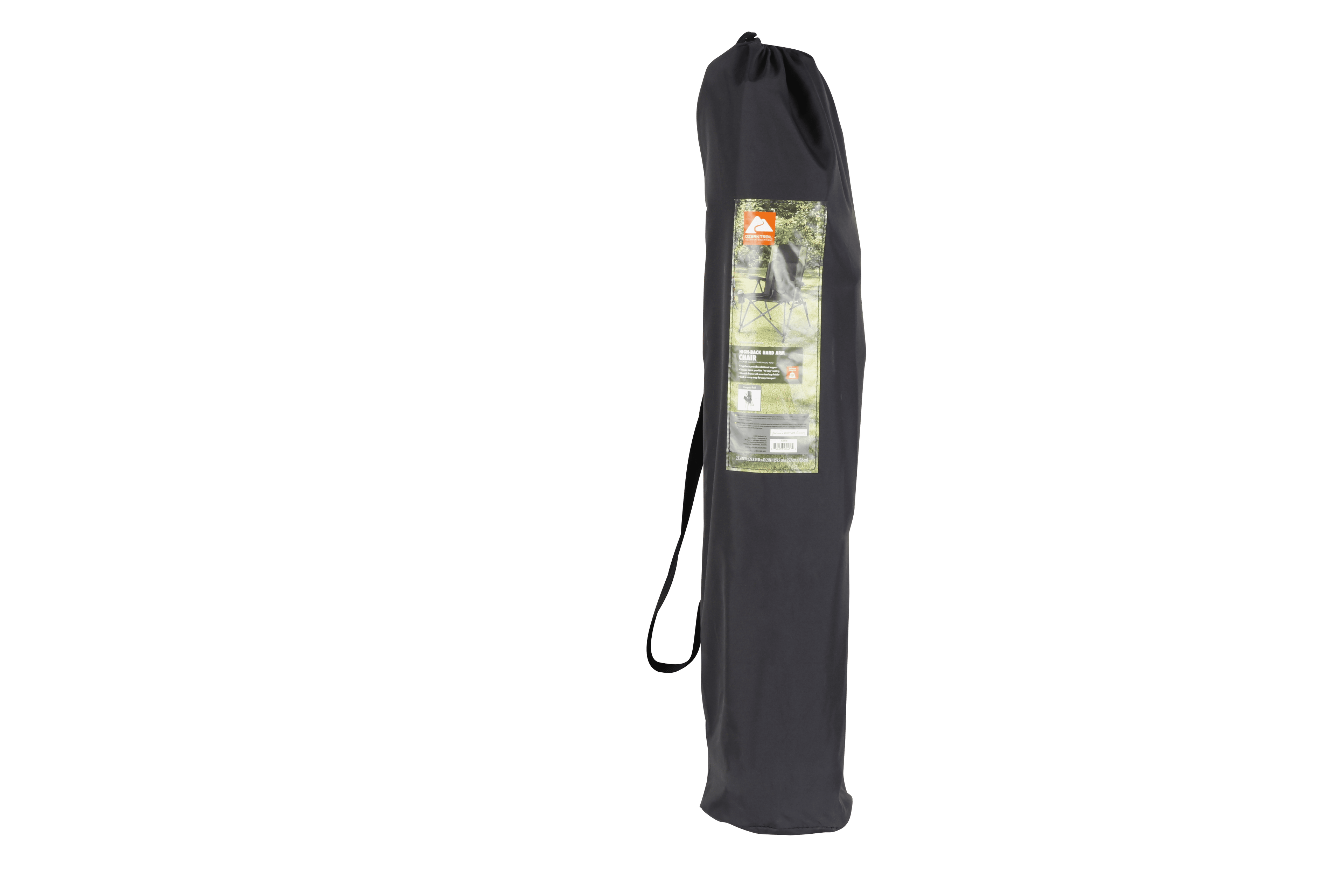 Ozark Trail High Back Hard Arm Camping Chair, Adult, Gray