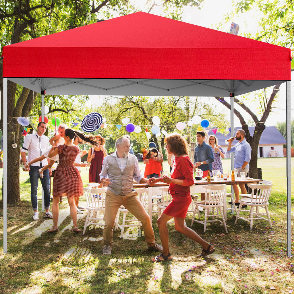 GVDV Canopy Tent, 10x10 ft Easy Pop up Outdoor Canopy Tent, Portable Straight Leg Gazebo Instant Canopy, Blue