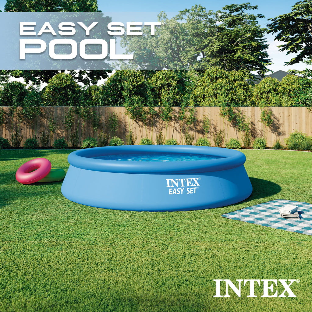 Intex 8 foot x 24 inch Easy Set Round Above Ground  Swimming Pool with Filter Pump, 28107EH