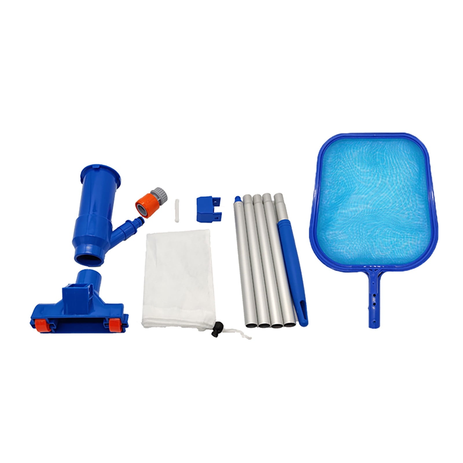 Clreance Swimming Pool Cleaning Kit,Pool Vacuum Cleaner with Replacement Net, Swimming Pool Skimmer Net Mini Assembly Rods for Above Ground Pools Inflatable Pool