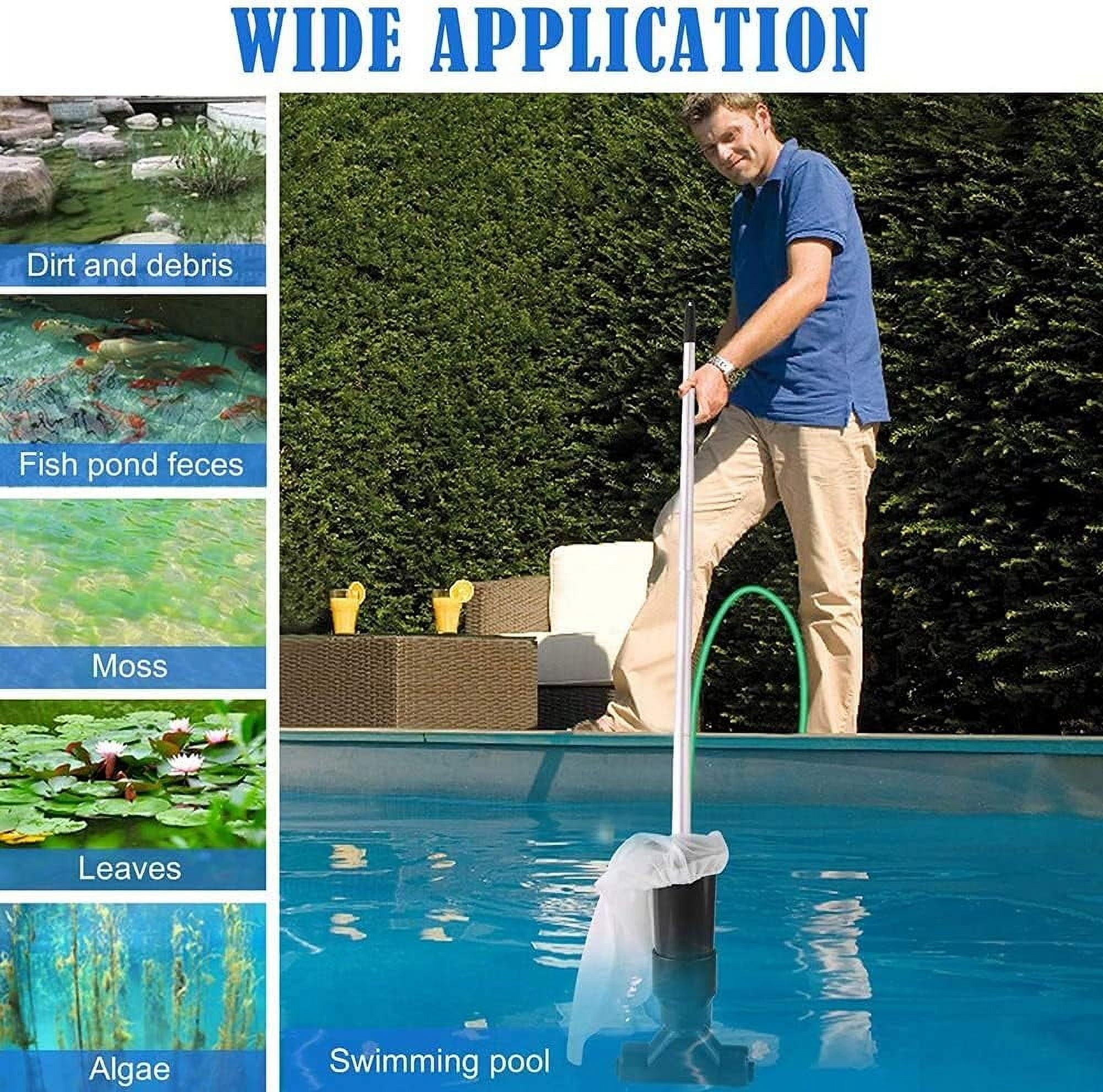 Handheld Pool Vacuum for Above Ground Pools, Spas, Hot Tubs, Jacuzzis, Fountains, Featuring Easy Assembly, No Electricity Required, And Multiple Pool Applications