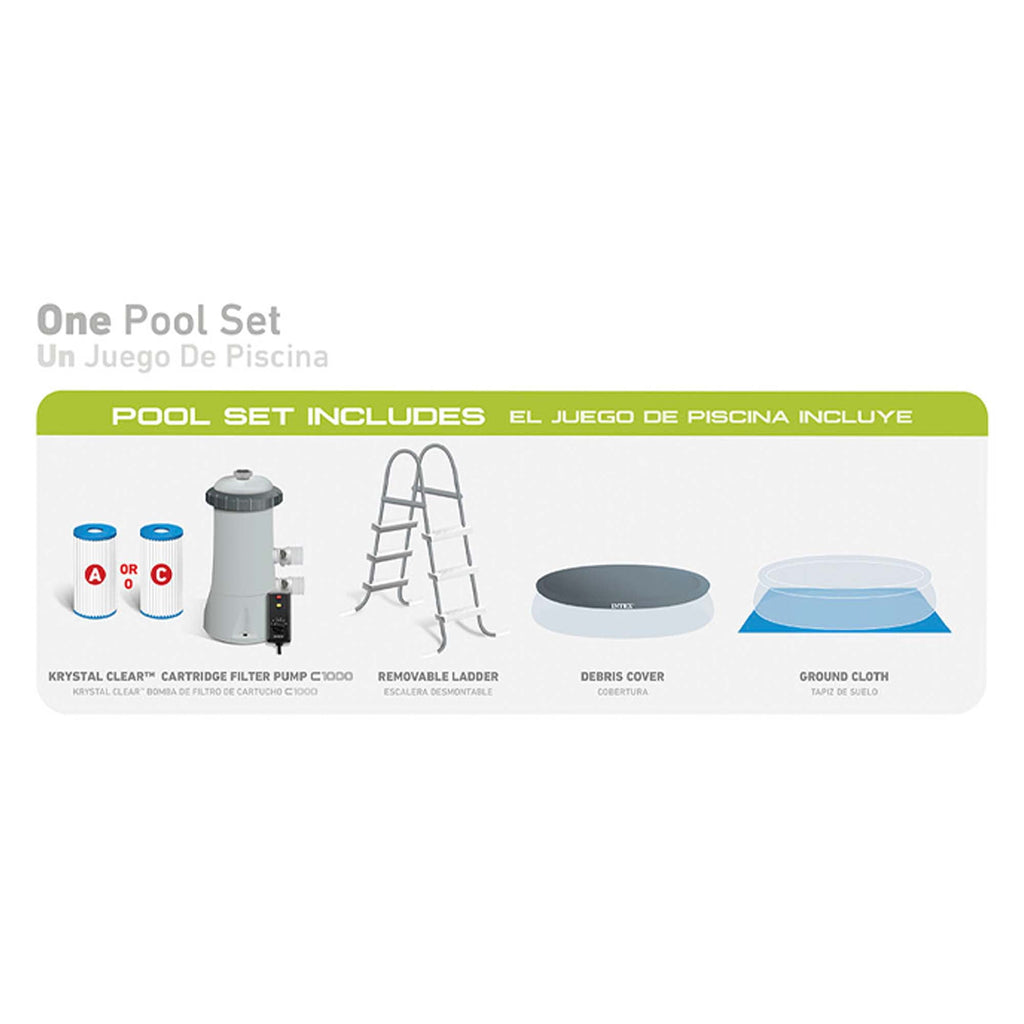 Intex 8 foot x 24 inch Easy Set Round Above Ground  Swimming Pool with Filter Pump, 28107EH