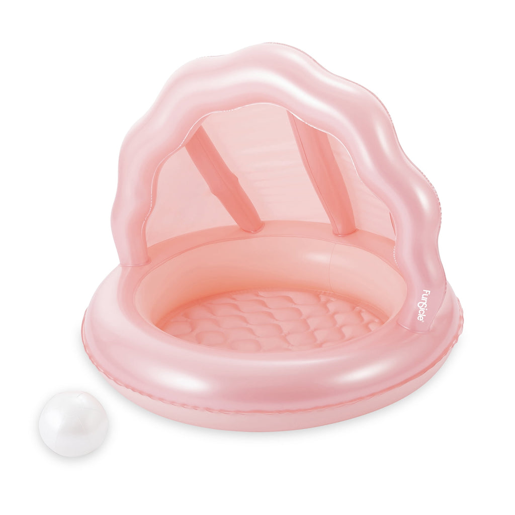 Funsicle 3.3ft Cutie Clam Shaded Pool, Inflatable Kiddie Pool, Multicolor, Round, Age 3 & up