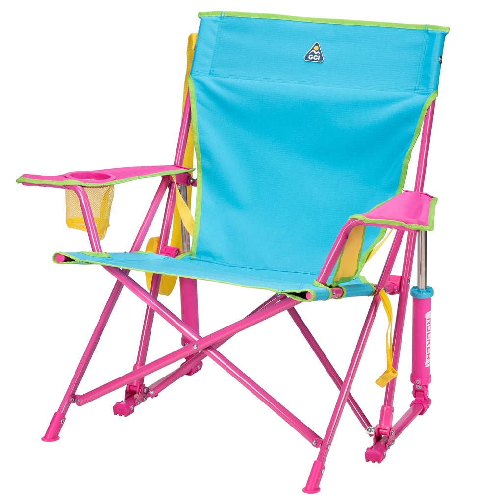 GCI Outdoor Kickback Rocker Low Profile Rocking Camp Chair, Summer Floral