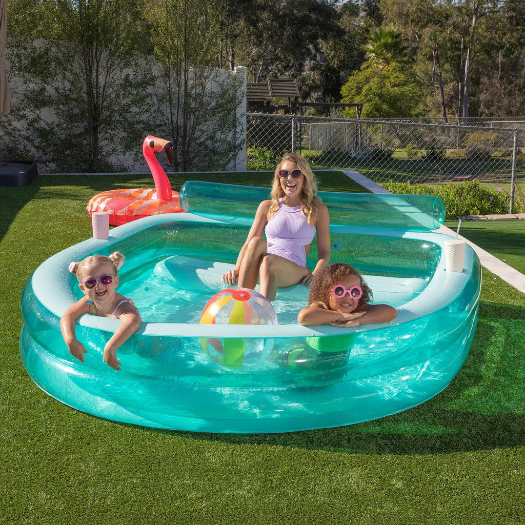 Funsicle Blissful Bench Inflatable Pool For Kids & Adults, 89 x 83 x 27, Age 3 & up