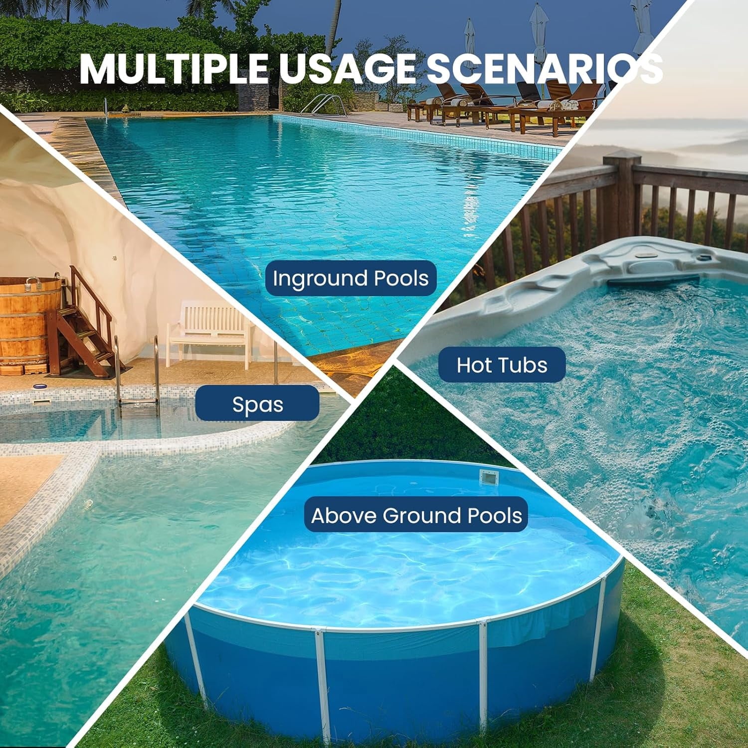 2025 Upgraded Handheld Pool Vacuum Cleaner for Above Ground & Inground Pools - Cordless Pool Cleaner w/18.5GPM Suction, Telescoping Pole(20-69in), 2 Brush Heads - Ideal for Spas & Hot Tubs