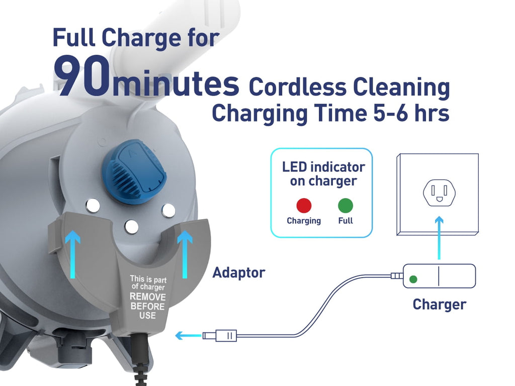 Kokido 2026 XTROVAC 510 Rechargeable Handheld Pool Vacuum, Cordless, Optimized Suction, 90 Mins, for In-Ground and Above Ground Pools