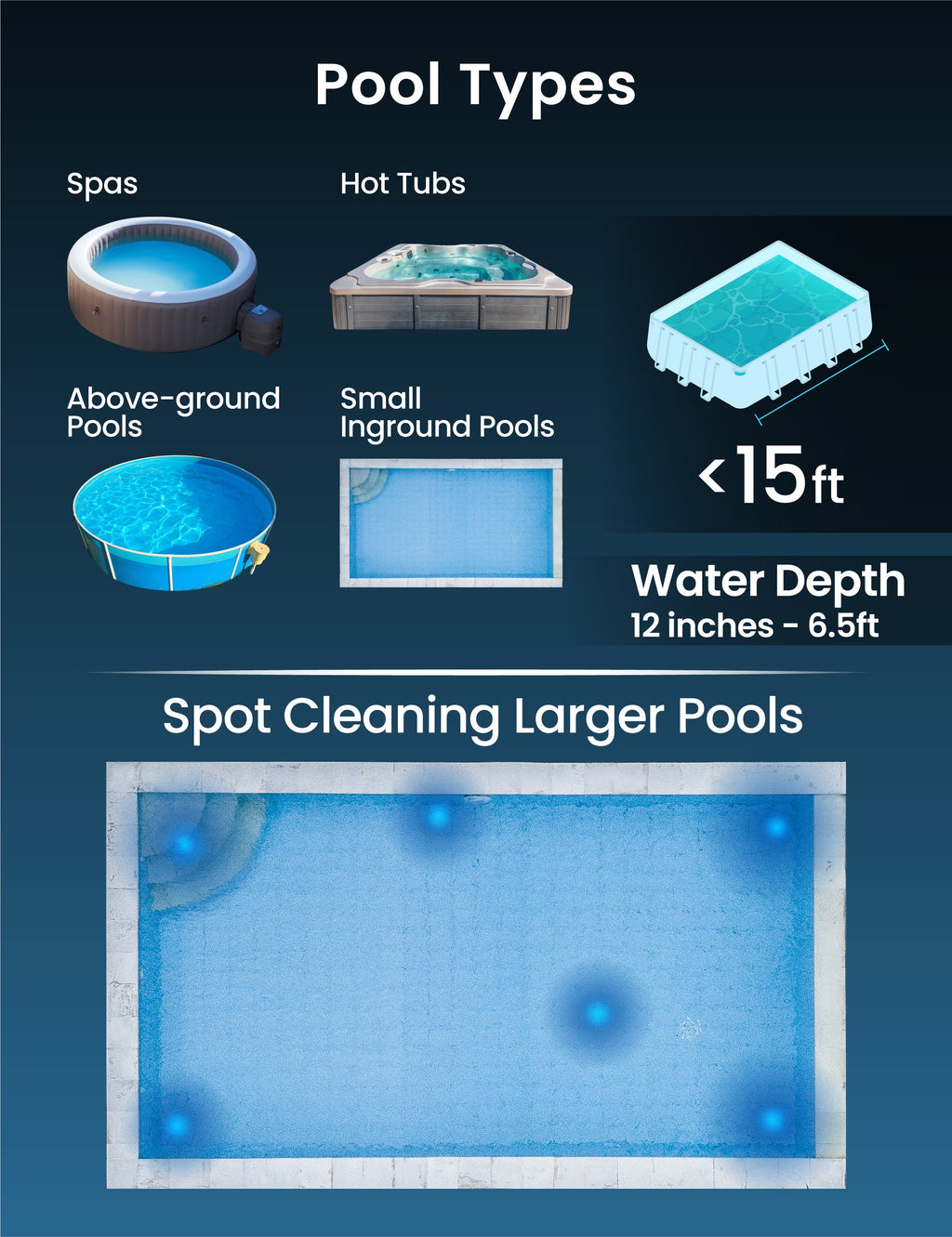 Kokido Rechargeable Handheld Pool Vacuum XTROVAC 110 Cordless with Adjustable Pole and 2 Brush Vac Heads for Above-Ground Pools,  Spot Clean Inground Pools