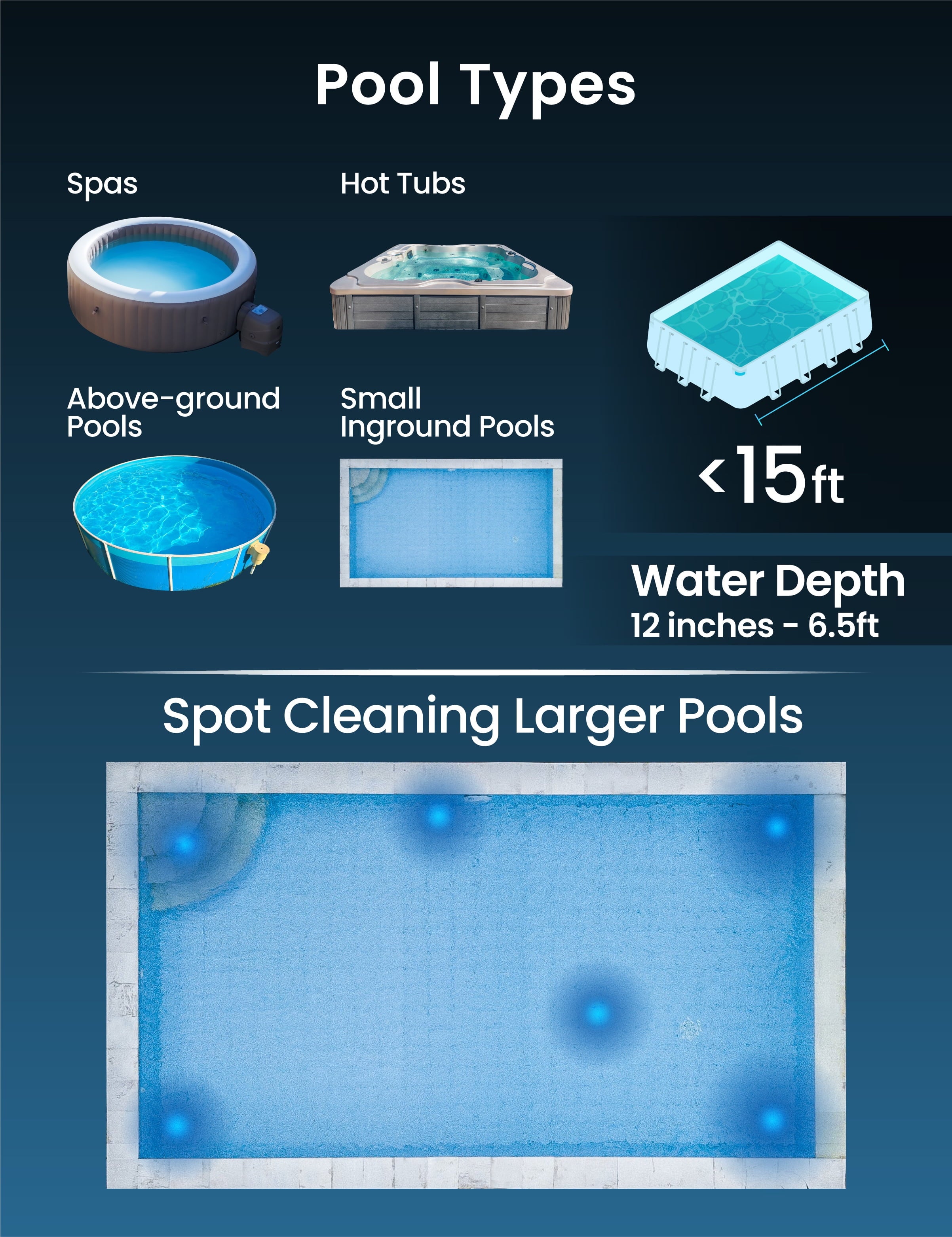 Kokido Rechargeable Handheld Pool Vacuum XTROVAC 110 Cordless with Adjustable Pole and 2 Brush Vac Heads for Above-Ground Pools,  Spot Clean Inground Pools