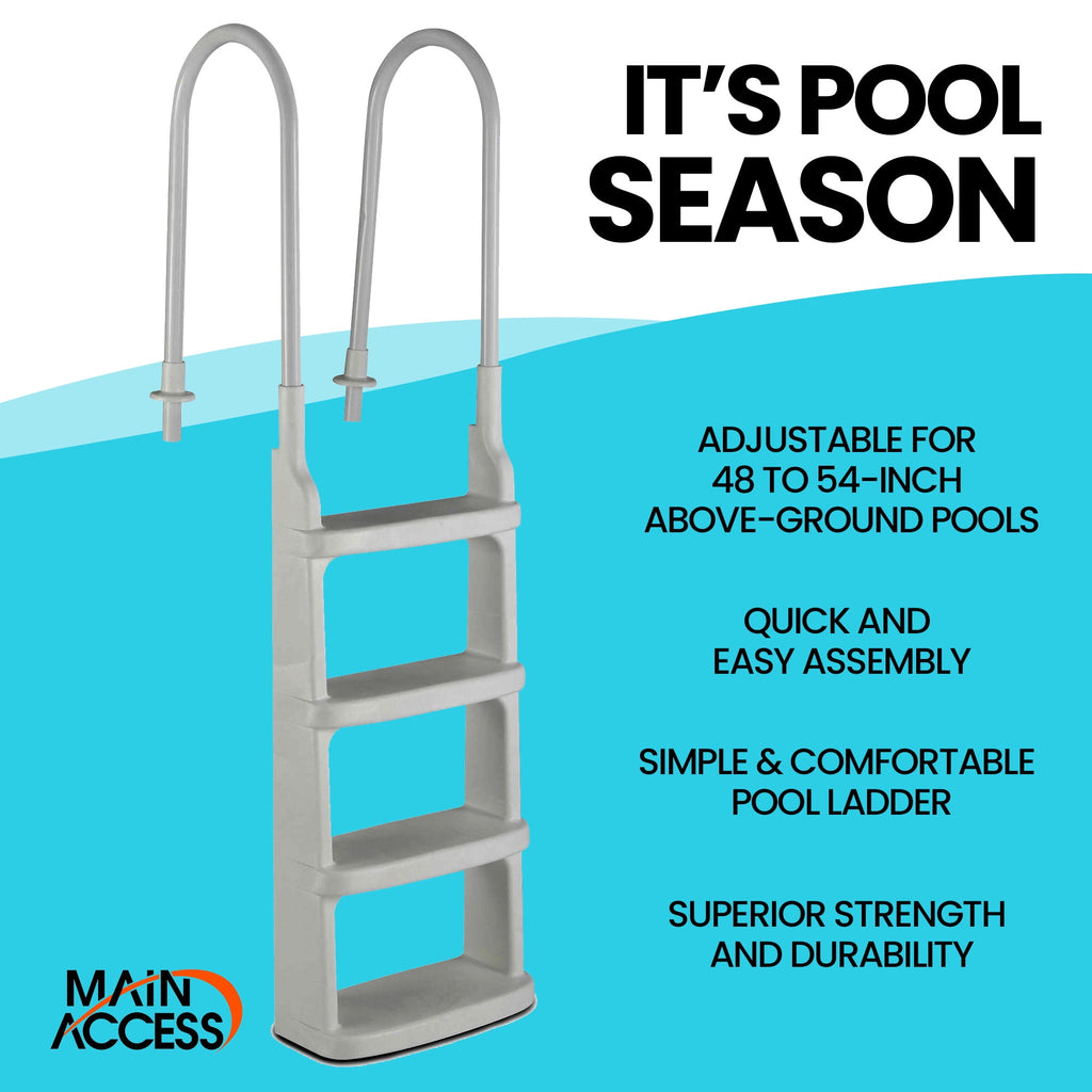 Main Access 200200 Easy Incline Above Ground In Pool Swimming Ladder, White
