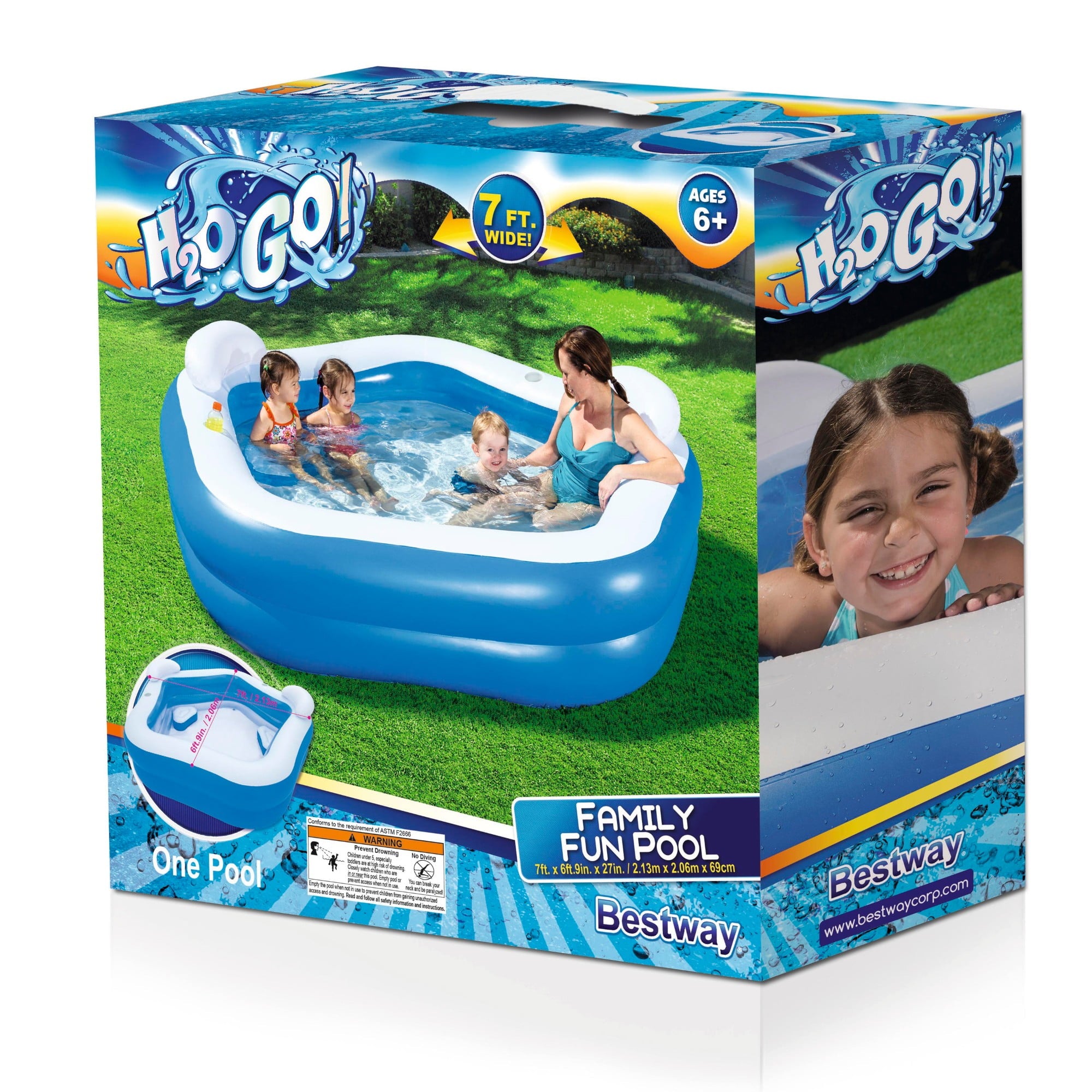 H2OGO! 84 x 81 inches Inflatable Star Shaped Kiddie Pool