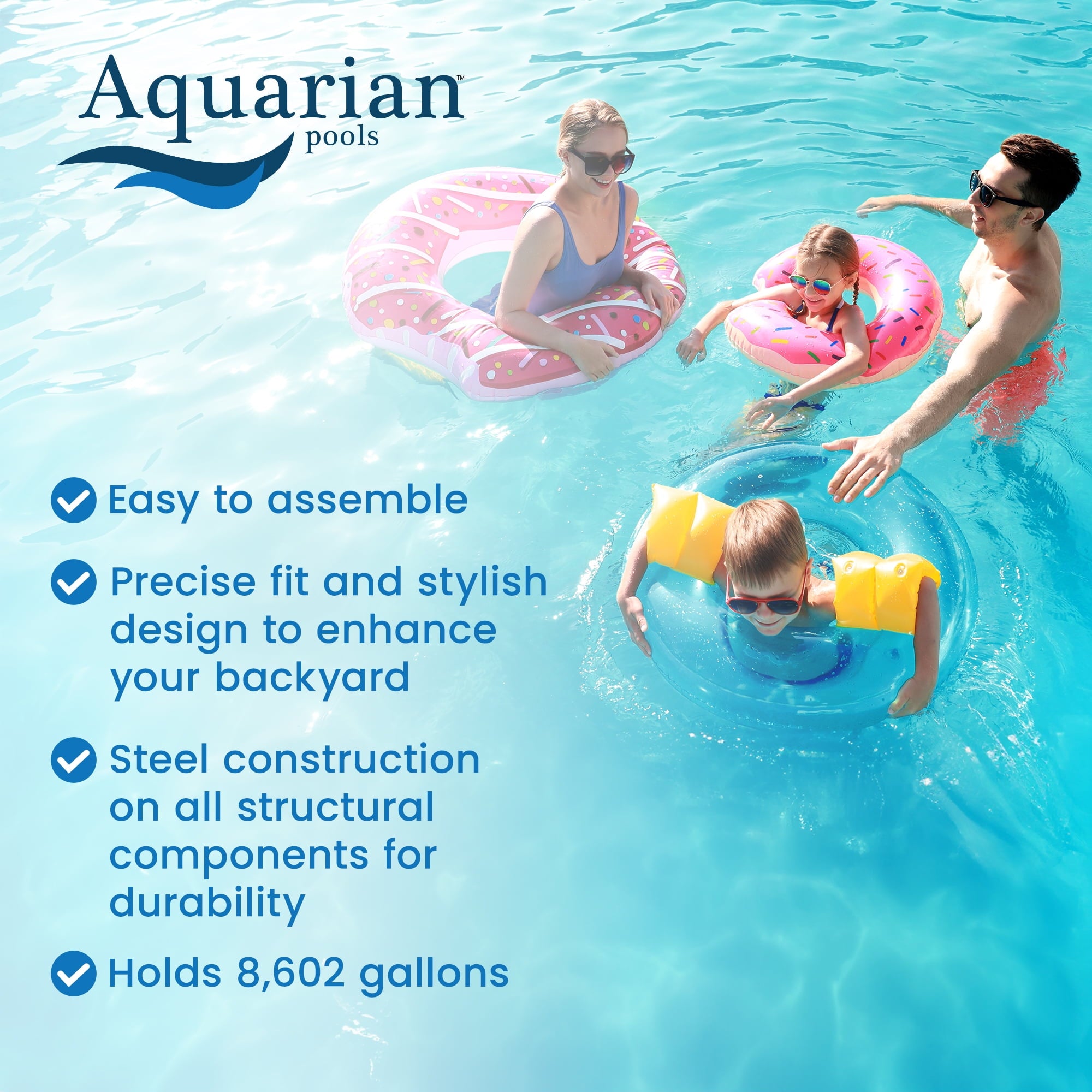Aquarian Phoenix 18' x 52 Steel Frame DIY Family Above Ground Pool Kit
