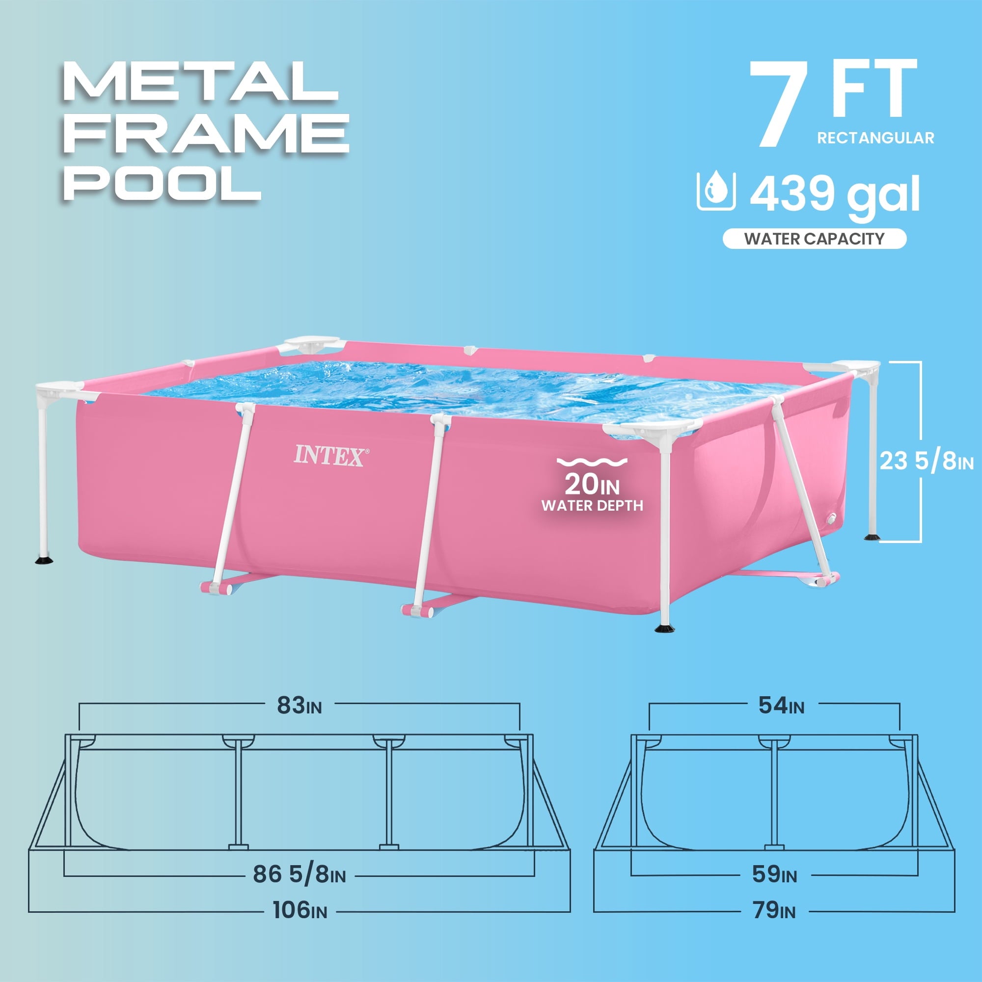 Intex 28295EP 10' x 30 Metal Frame Round Above Ground Swimming Pool - Pool Only