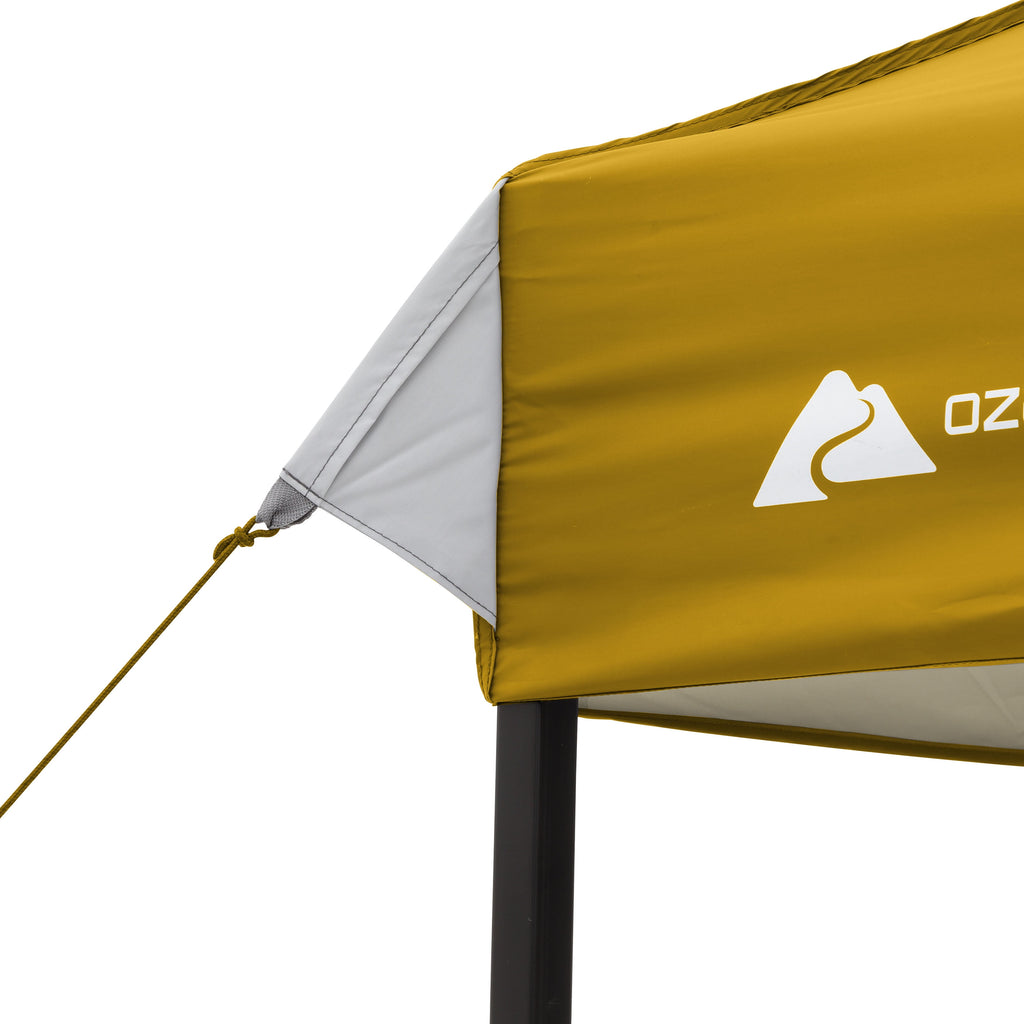 Ozark Trail 10x10 Instant Pop Up Canopy Tent with Simple Push Setup – Straight Leg Pop-Up Tent for Tailgating, Camping & Events, Gold