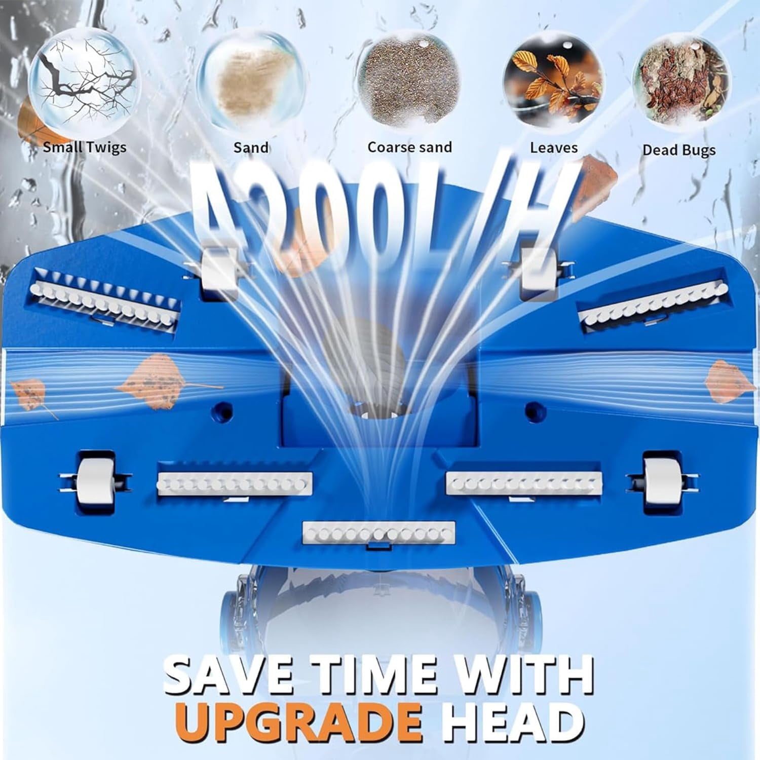 Cordless Pool Vacuum with Telescopic Pole, 18.5 GPM Powerful Suction, 60 Min Runtime, Handheld Rechargeable Pool Vacuum Cleaner for Above Ground/Inground Pools Hot Tubs Spas