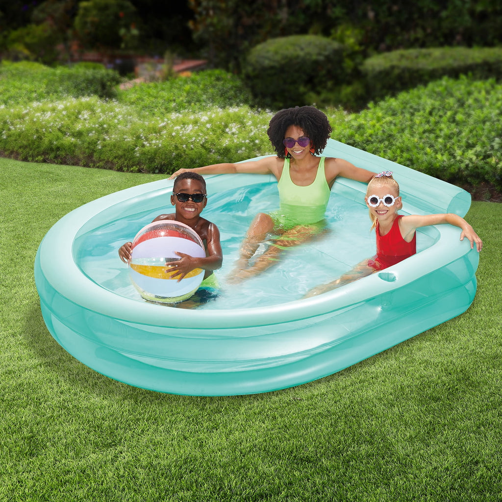 Funsicle Blissful Bench Inflatable Pool For Kids & Adults, 89 x 83 x 27, Age 3 & up