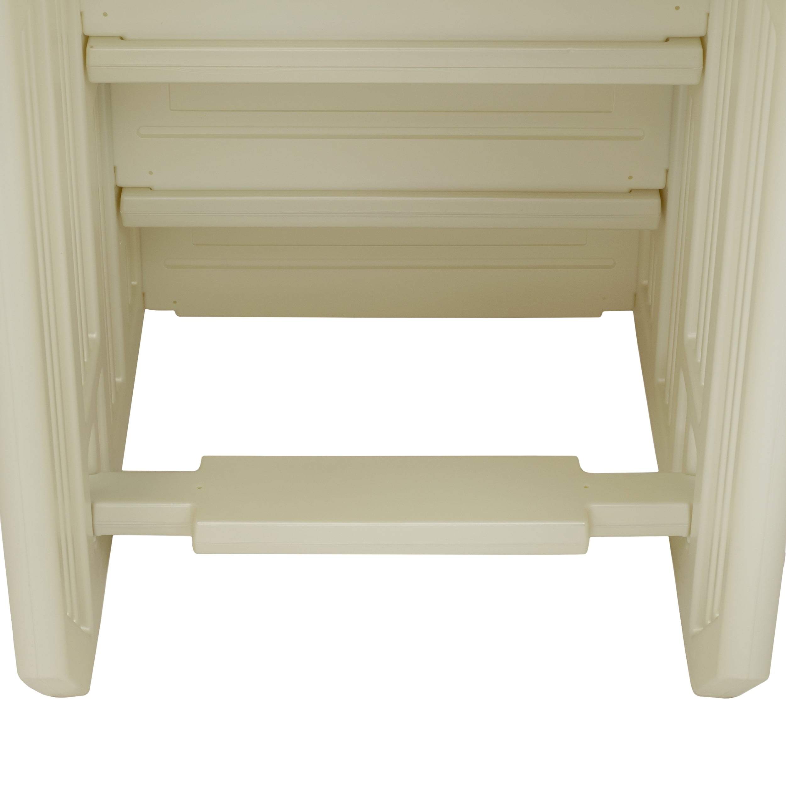 Aqua Select White Anti-Slip Pool Steps with White Steps and White Outside Flip-up Safety Ladder, 48-54H