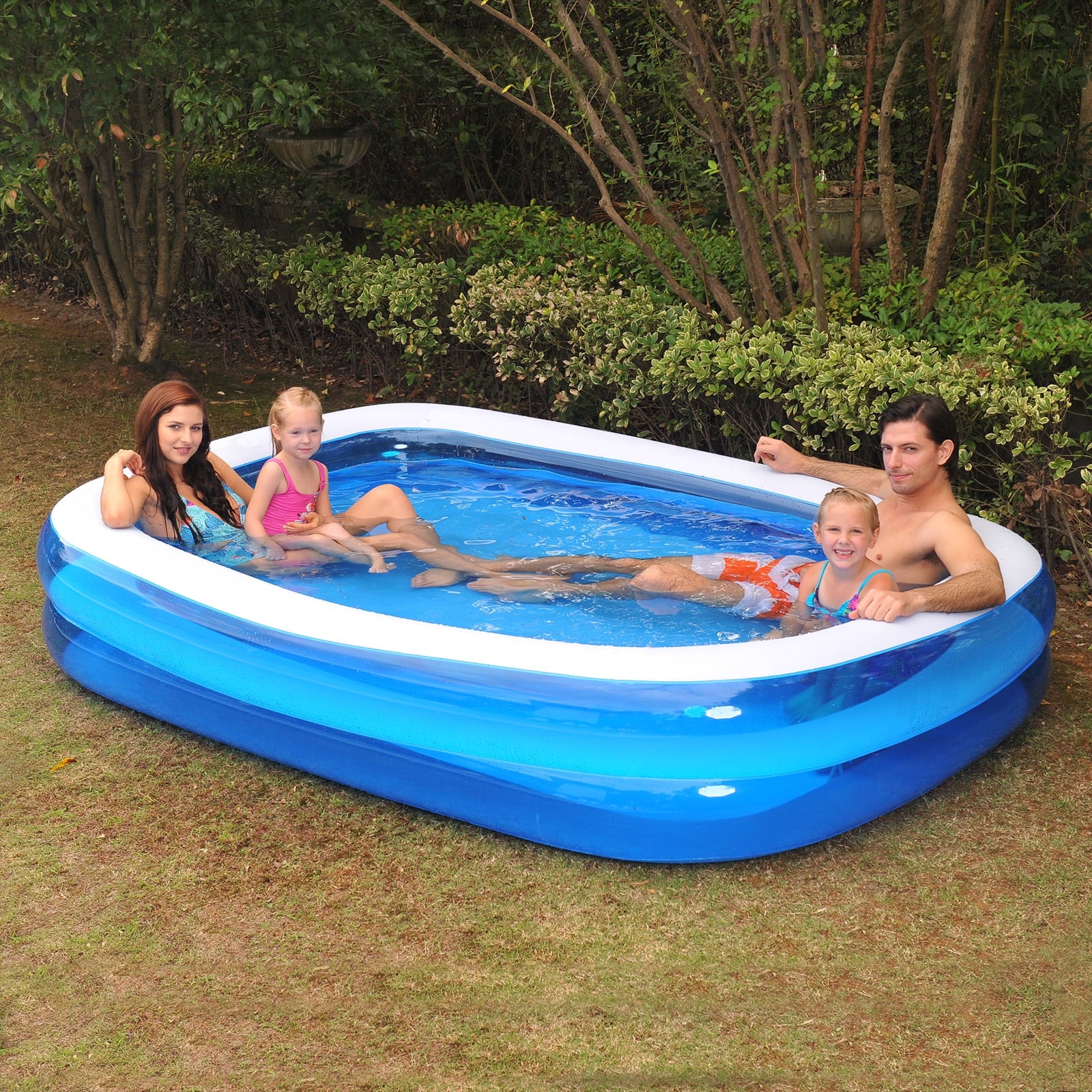Honeydrill Inflatable Swimming Pools for Kids and Adults, 43 x 34.5 x 13 Blow Up Pool for Backyard, Blue