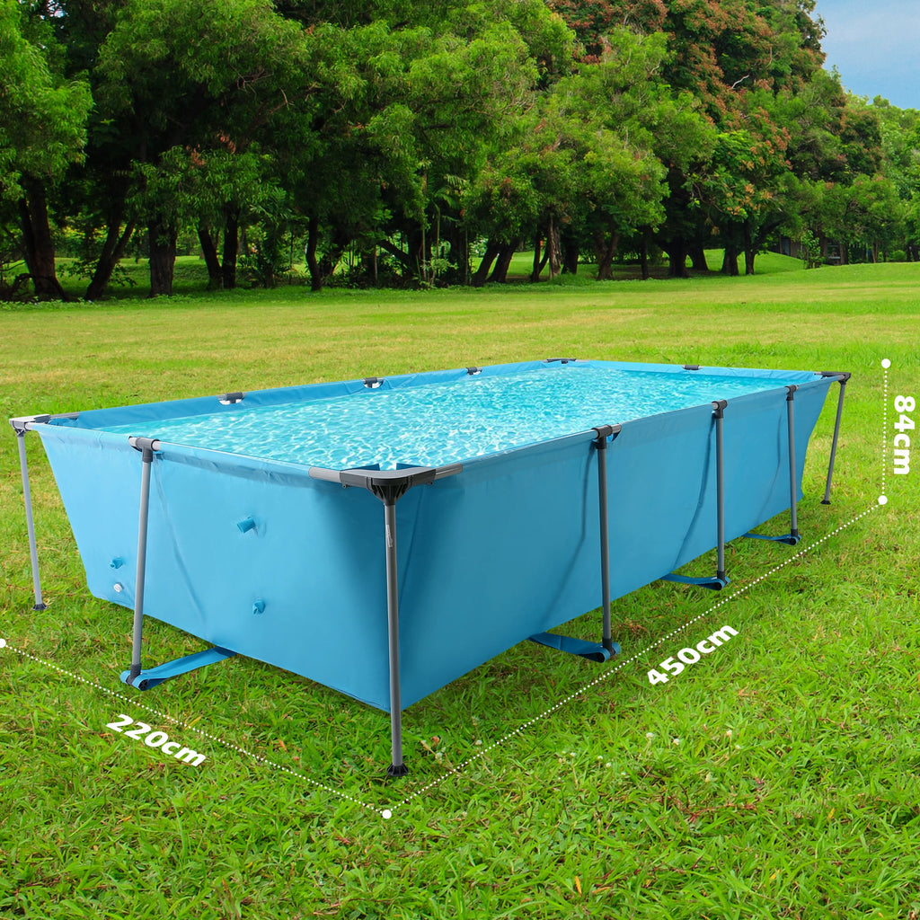 Naipo 15FT Swimming Pool Rectangular Above Ground Family Swimming Above Ground Pool Durable Summer Backyard Spacious Design for Swimming and Play