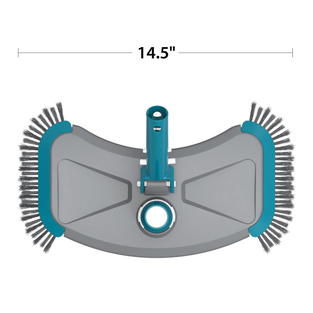 Bluescape Teal & Gray 14in Pool Vacuum Head with Air Valve and PP Bristles