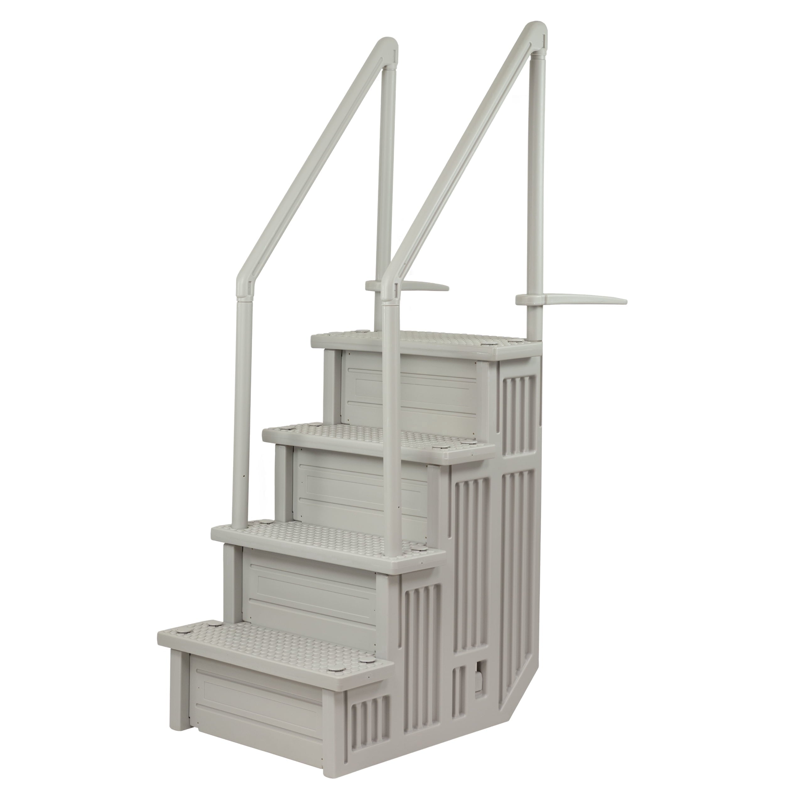 Aqua Select White Outside Flip-up Safety Ladder for Above Ground Pools 48-54H