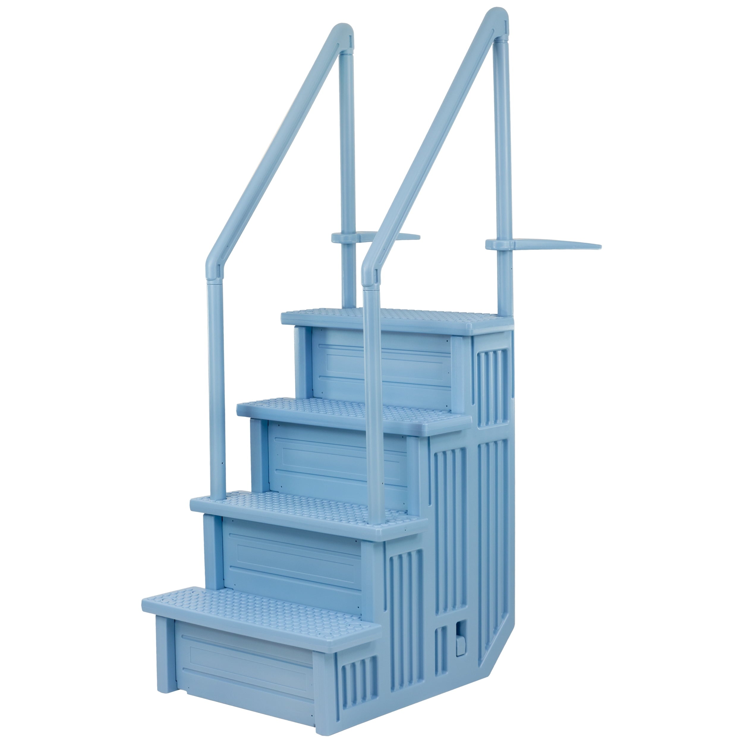 Aqua Select White Outside Flip-up Safety Ladder for Above Ground Pools 48-54H
