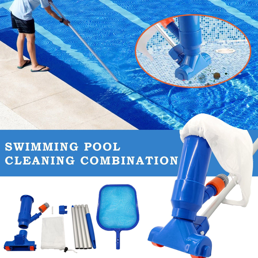 Clreance Swimming Pool Cleaning Kit,Pool Vacuum Cleaner with Replacement Net, Swimming Pool Skimmer Net Mini Assembly Rods for Above Ground Pools Inflatable Pool