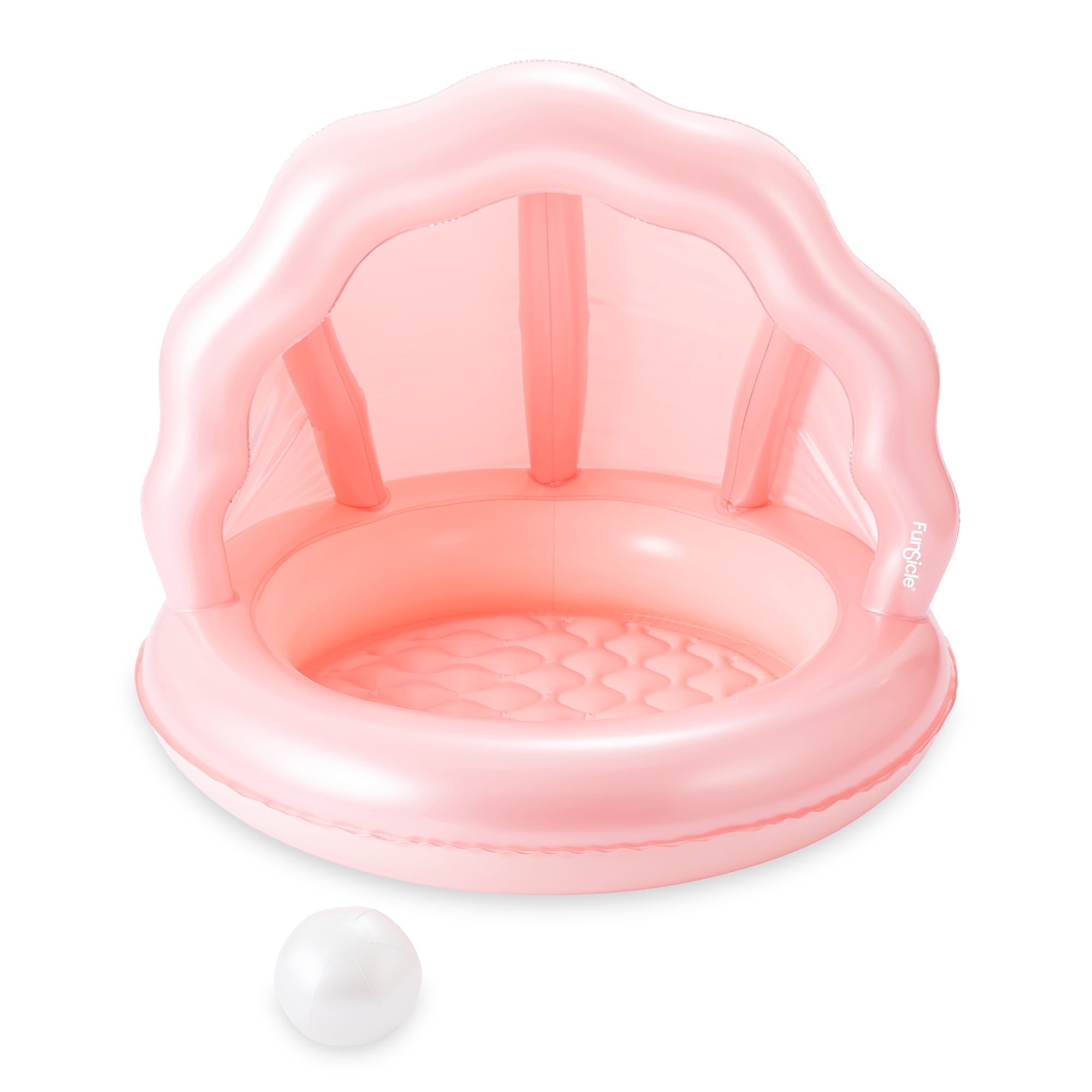 Funsicle 3.3ft Cutie Clam Shaded Pool, Inflatable Kiddie Pool, Multicolor, Round, Age 3 & up