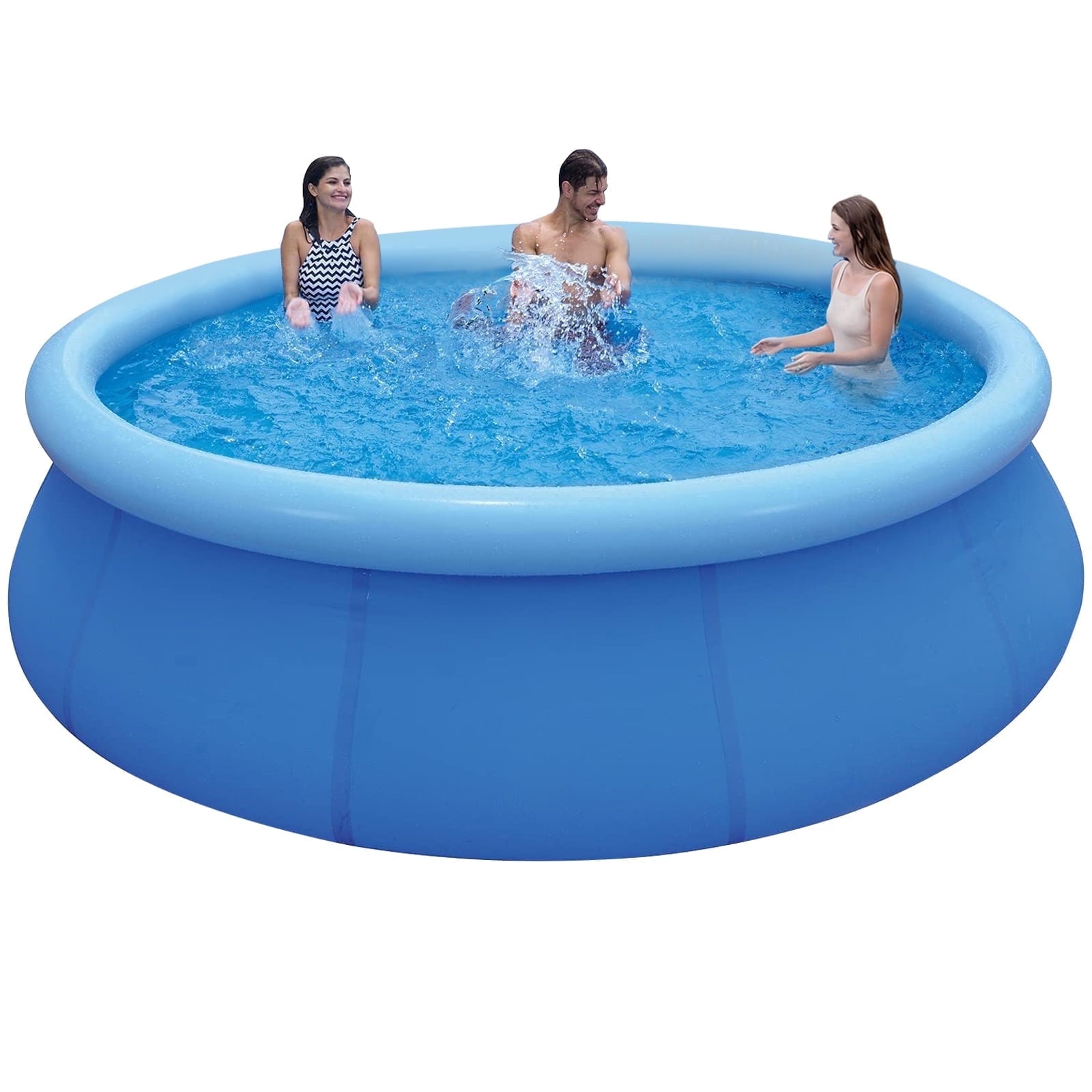 Honeydrill 12 ft x 36 in Above Ground Inflatable Pools, Top Ring Easy-Set Round Pool, Blue