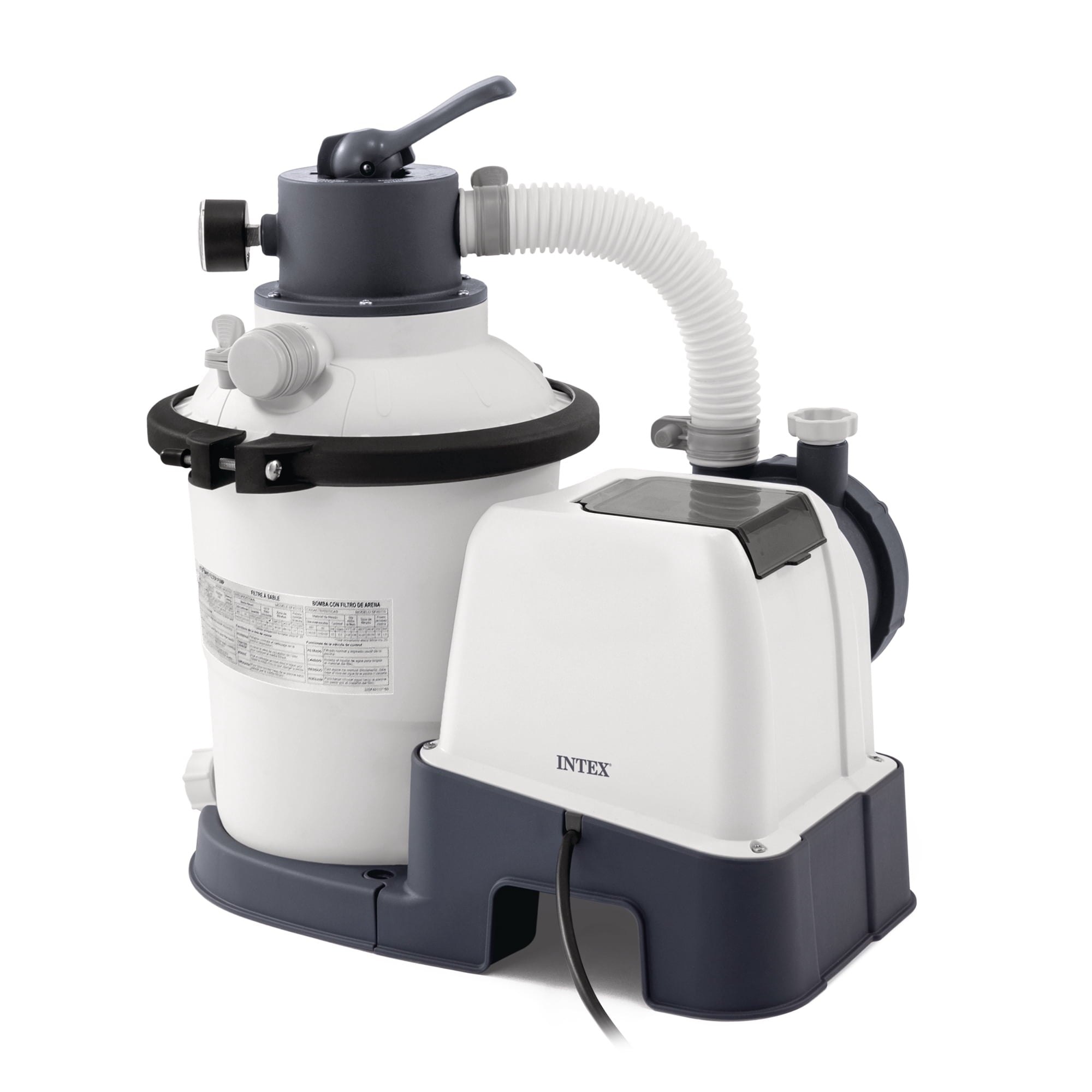 Intex10 inch Krystal Clear Sand Filter Pool Pump, 1500 Gph Motor 1200 GPH System Flow Rate with GFCI, 110-120 V