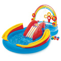 Intex 9.75 x 6.3 Ft Rainbow Slide Inflatable Pool Water Slide Ring Center