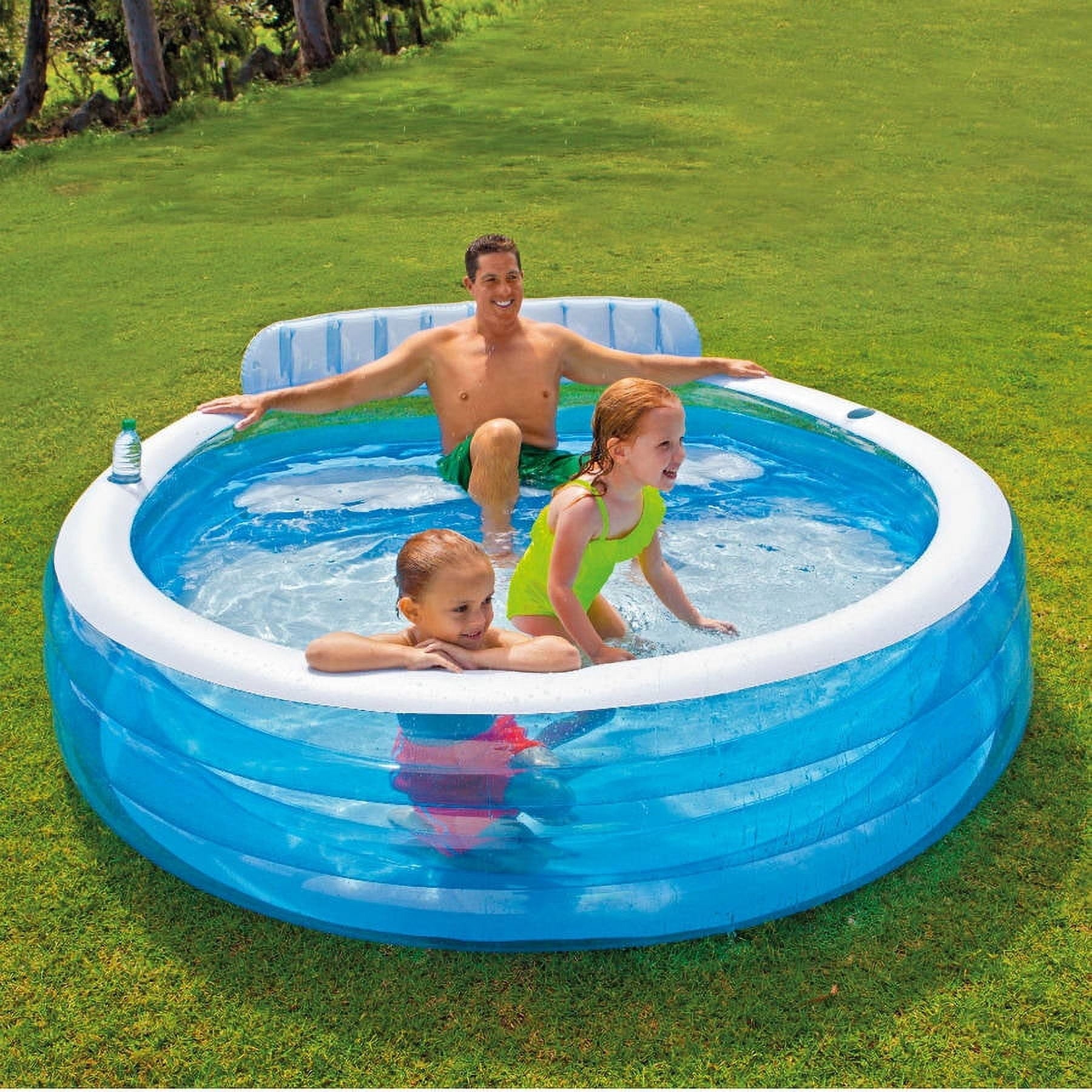 Intex Swim Center Round Inflatable Above Ground Family Lounge Outdoor Pool