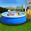 JXXRZ 8x2.1 Ft Inflatable PVC Swimming Pool, Outdoor Foldable Family Pool with Quick Drain