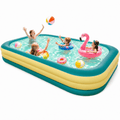 Naipo Inflatable Swimming Pool 120x72x22 Blow up Pool , Full-Sized Above Ground Family Pool, Summer Water Party, Backyard, Outdoor Beach Garden Lawn , Yellow