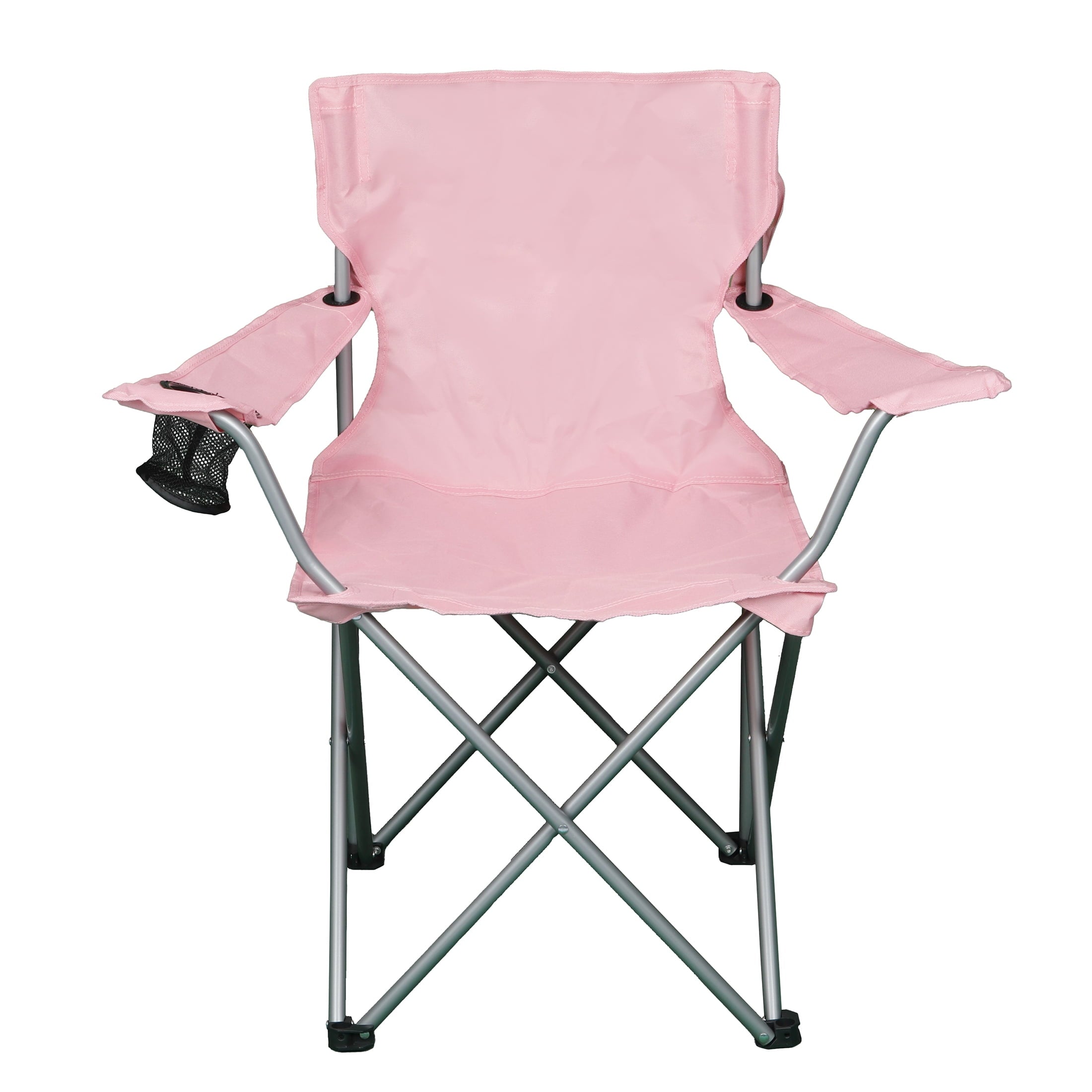 Ozark Trail Quad Folding Camp Chair with Cup Holder, Black