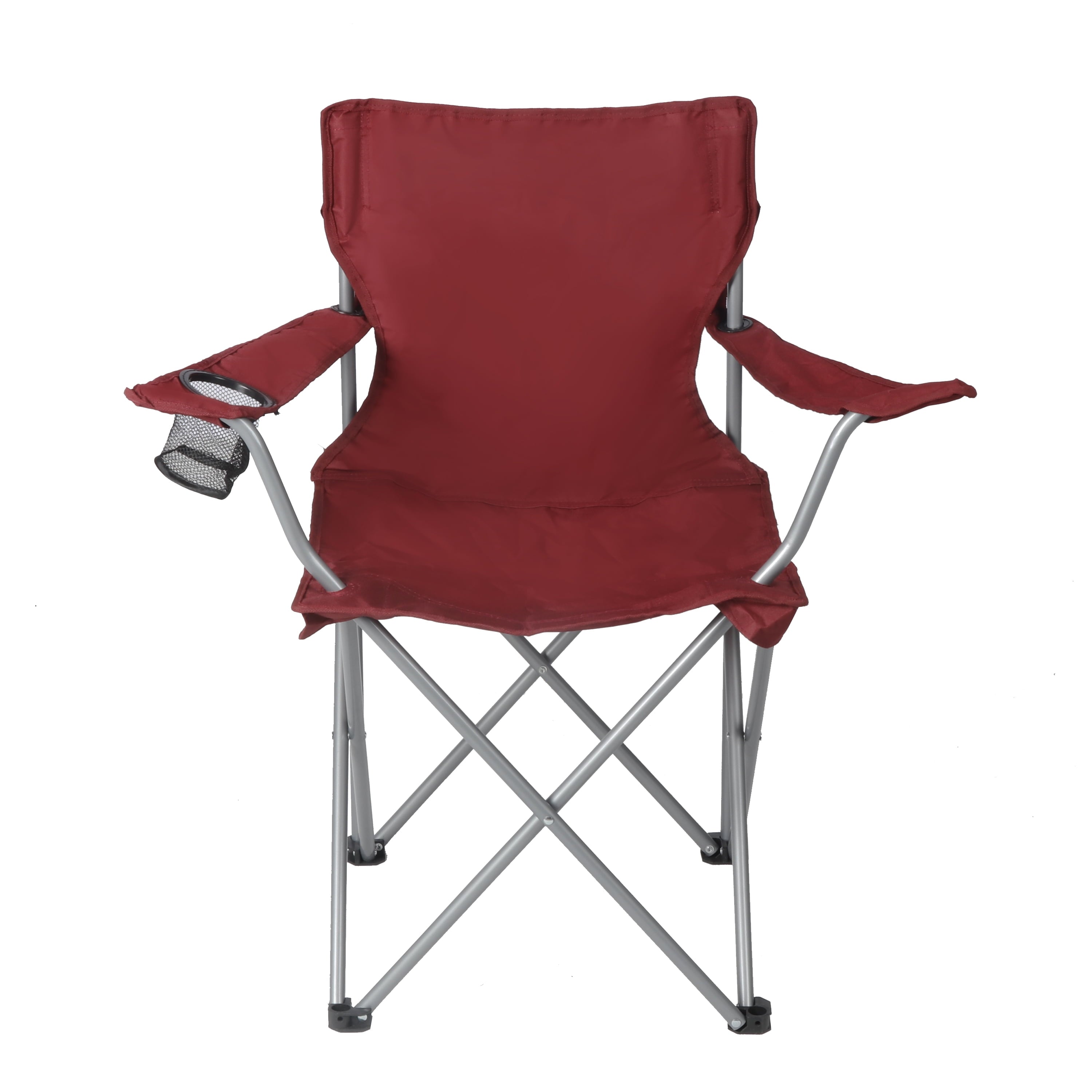 Ozark Trail Quad Folding Camp Chair with Cup Holder, Black