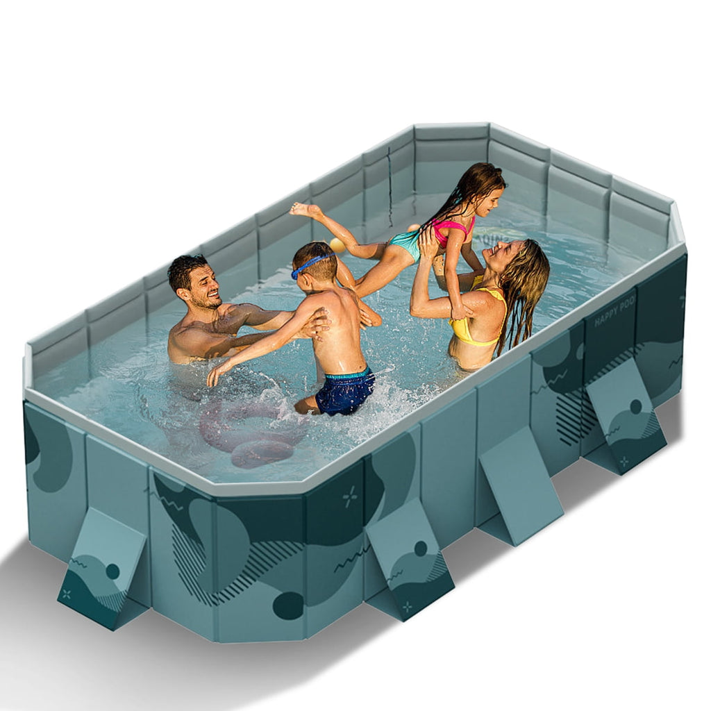 SLLINGLUO Foldable Swimming Pool,Outdoor Non-Inflatable Sturdy PVC Pools for Adults and Kids