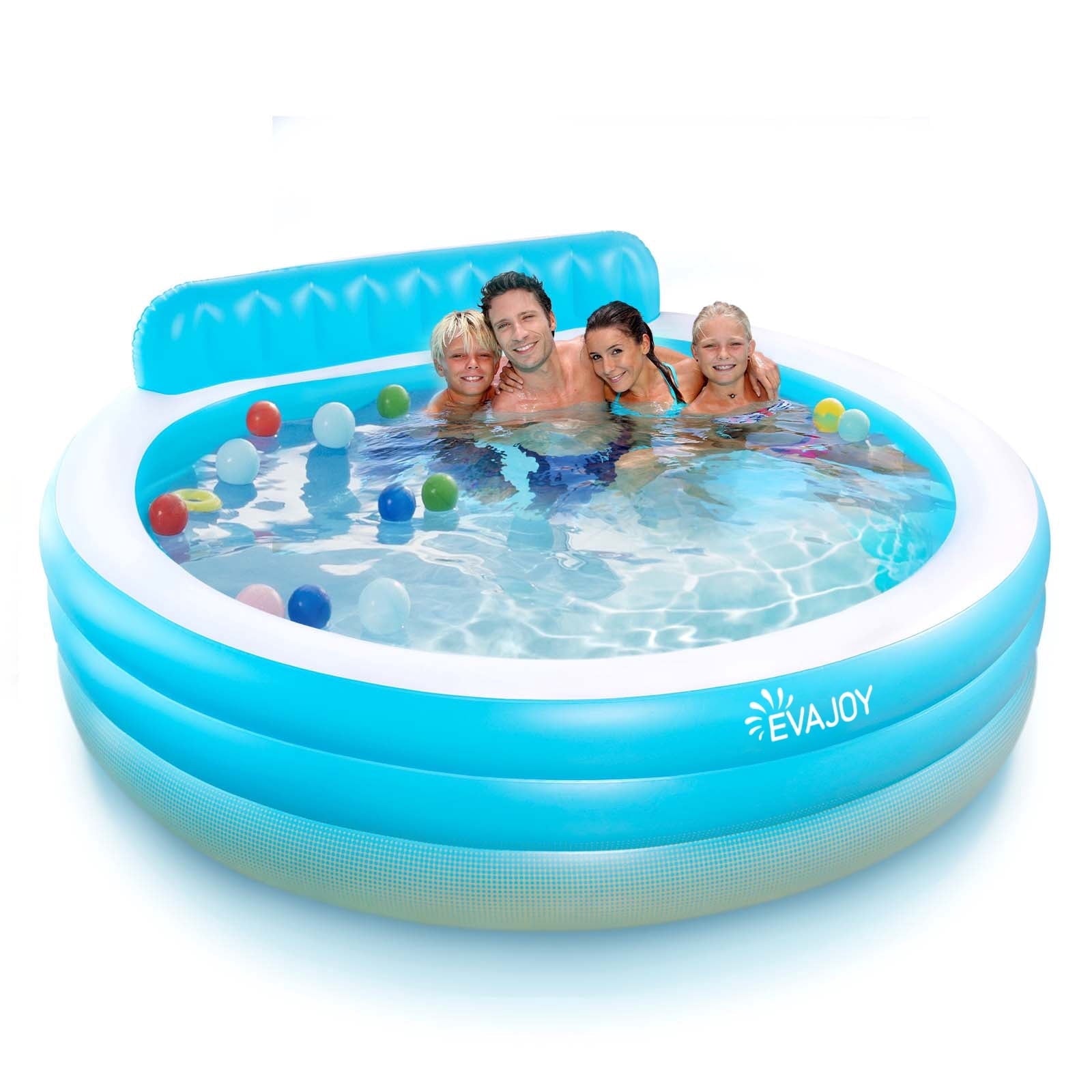 Sable Inflatable Pool, 95 x 75 x 40in Rectangular Swimming Pool for Toddlers, Kids, Family, Above Ground, Backyard, Outdoor
