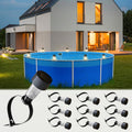 Solar LED Pool Lights for Framed Above Ground Pools, Warm White Outdoor Waterproof LED Lights with Ties, for Pool Fence Decoration Pool Enclosure Lighting