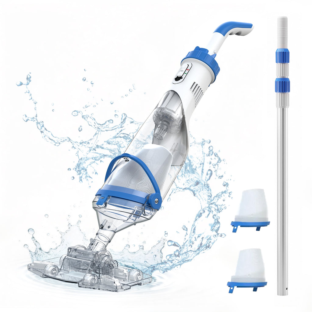 Syvio Cordless Handheld Pool Vacuum, 18.5 GPM Powerful Suction, 60-Minute Runtime, 11.4 Wide Head, for Above Ground & Inground Pools, Spas & Hot Tubs