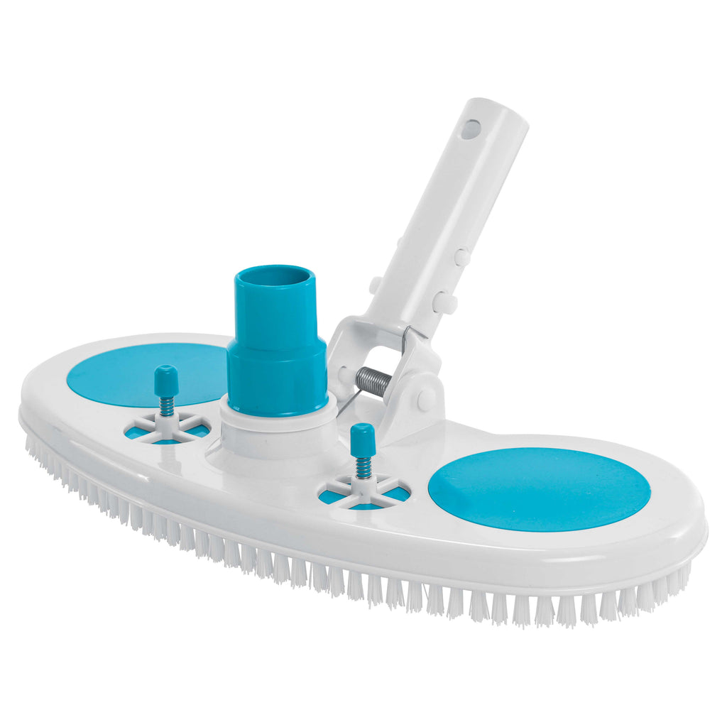 U.S. Pool Supply 13 Weighted Pool Vacuum Head with Nylon Bristles, Swivel Hose Connection, EZ Clip Handle - Connect 1-1/4 or 1-1/2 Hose - Removes Debris, Cleans Floors - Safe for Vinyl Lined Pools